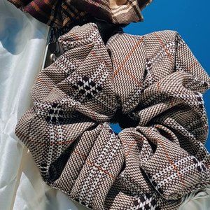 Womens XL plaid scrunchie | womens hair accessories | gifts for her